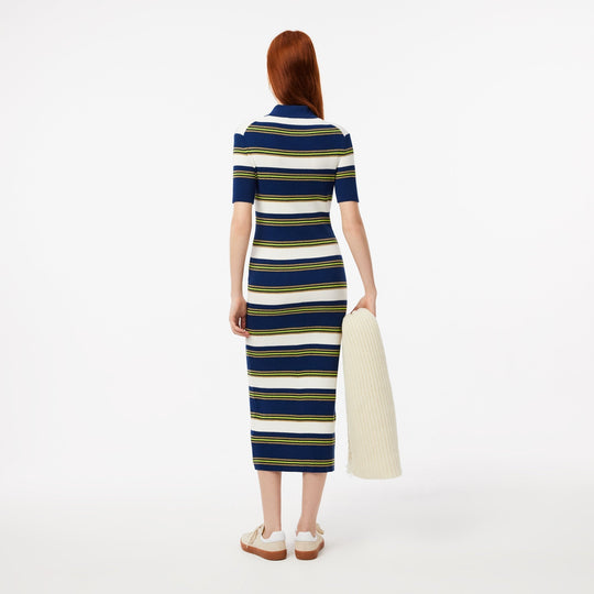 Rib Knit Striped Shirt Dress - EF2554