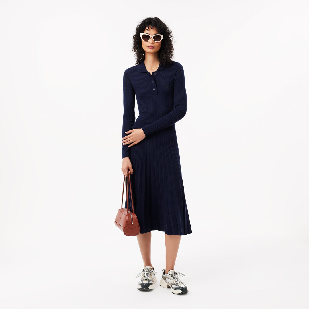 Long Sleeved Ribbed Wool Dress - EF2612