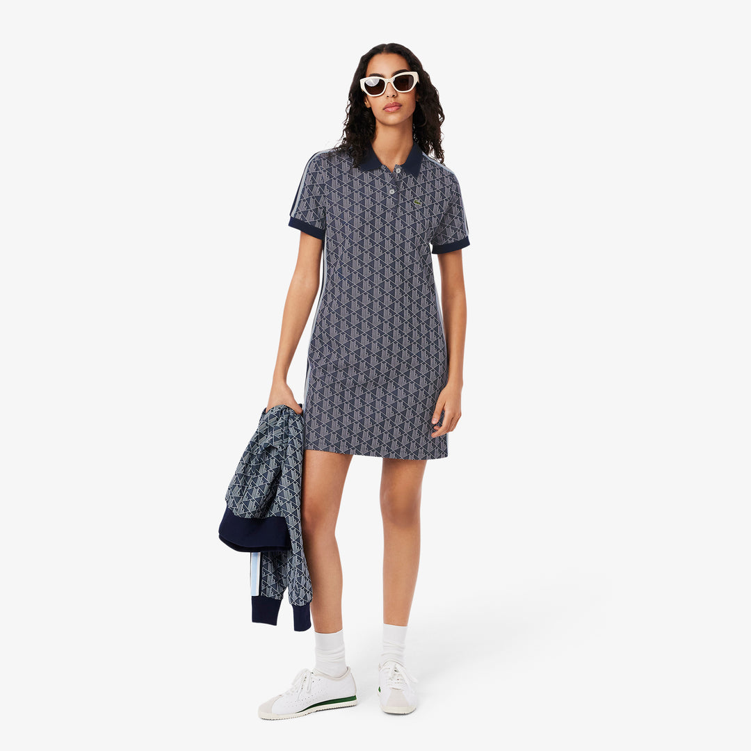 Slim Fit Monogram Jacquard Polo Dress - EF2655