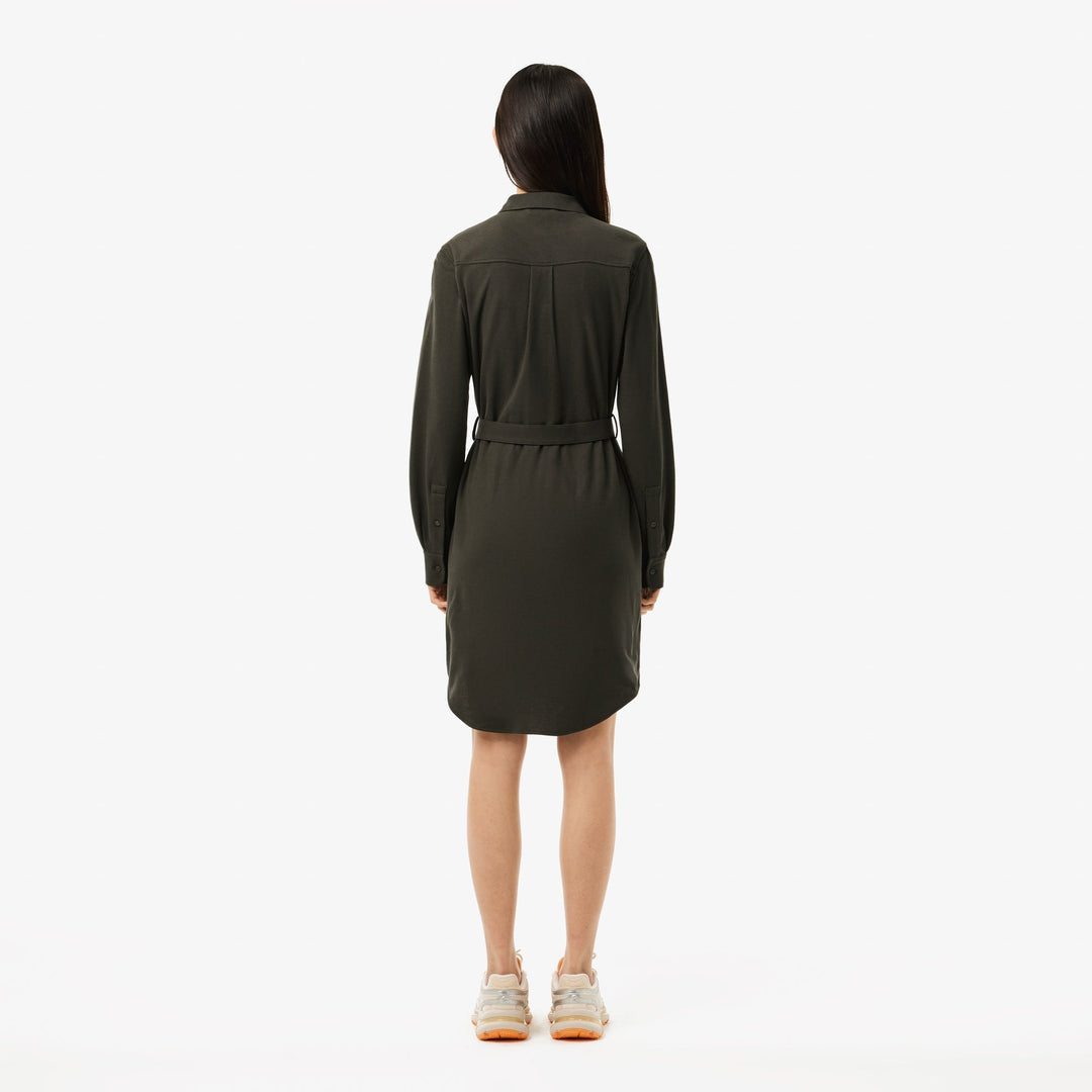 Belted Piqué Shirt Dress - EF3263