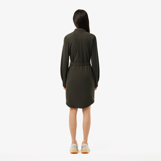 Belted Piqué Shirt Dress - EF3263