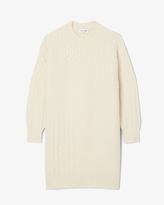 Patchwork Effect Wool Sweater Dress - EF4173