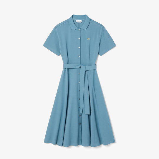 Flared Petit Pique Polo Dress-EF9621