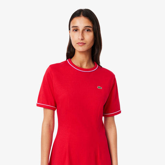 Trim Accent Jersey T-shirt Dress-EF9988