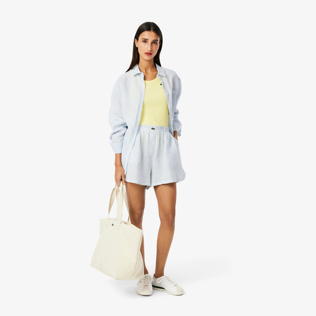 Loose Striped Linen Shorts-FF0226