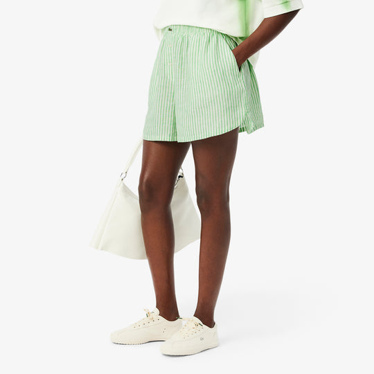 Loose Striped Linen Shorts - FF0226
