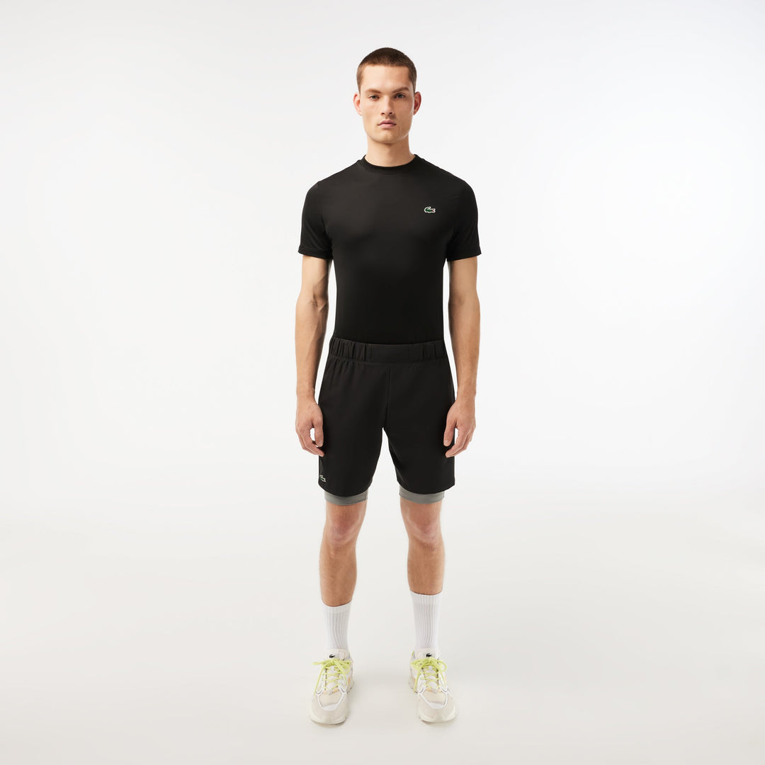 Men’s Two-Tone Lacoste Sport Shorts with Built-in Undershorts - GH5215