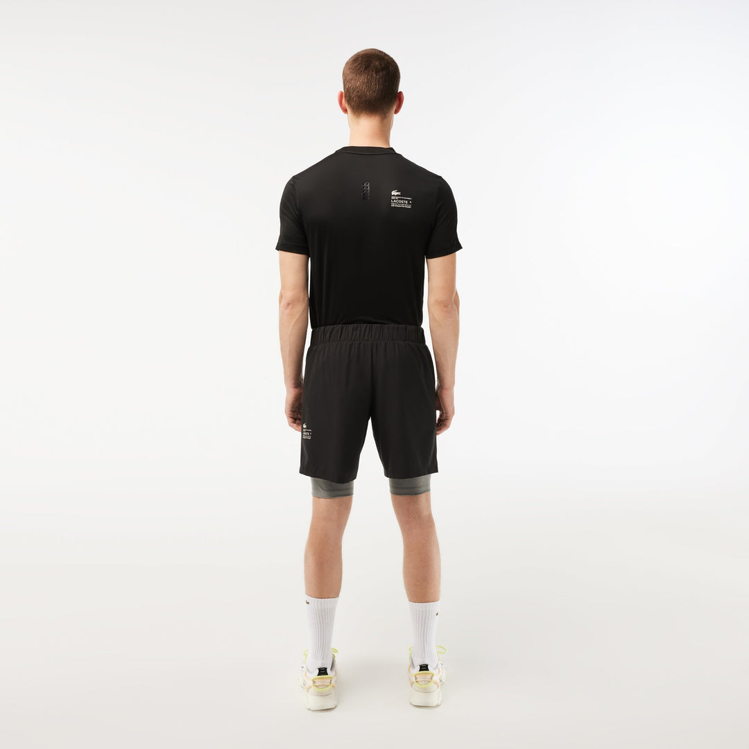 Men’s Two-Tone Lacoste Sport Shorts with Built-in Undershorts - GH5215