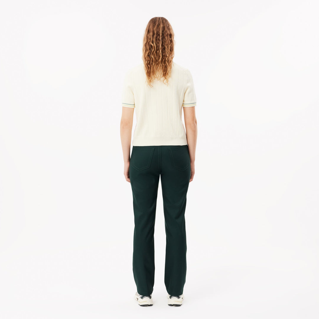 Straight Fit Topstitch Detail Pants - HF3247