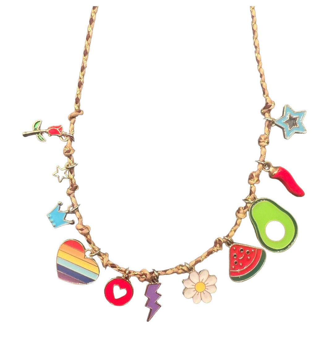 Cord Necklaces - Rainbow Heart