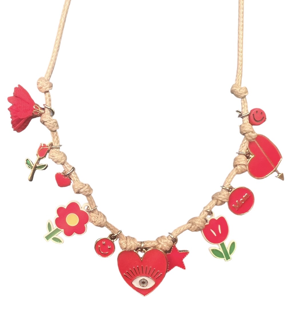 Cord Necklaces - Pink Heart
