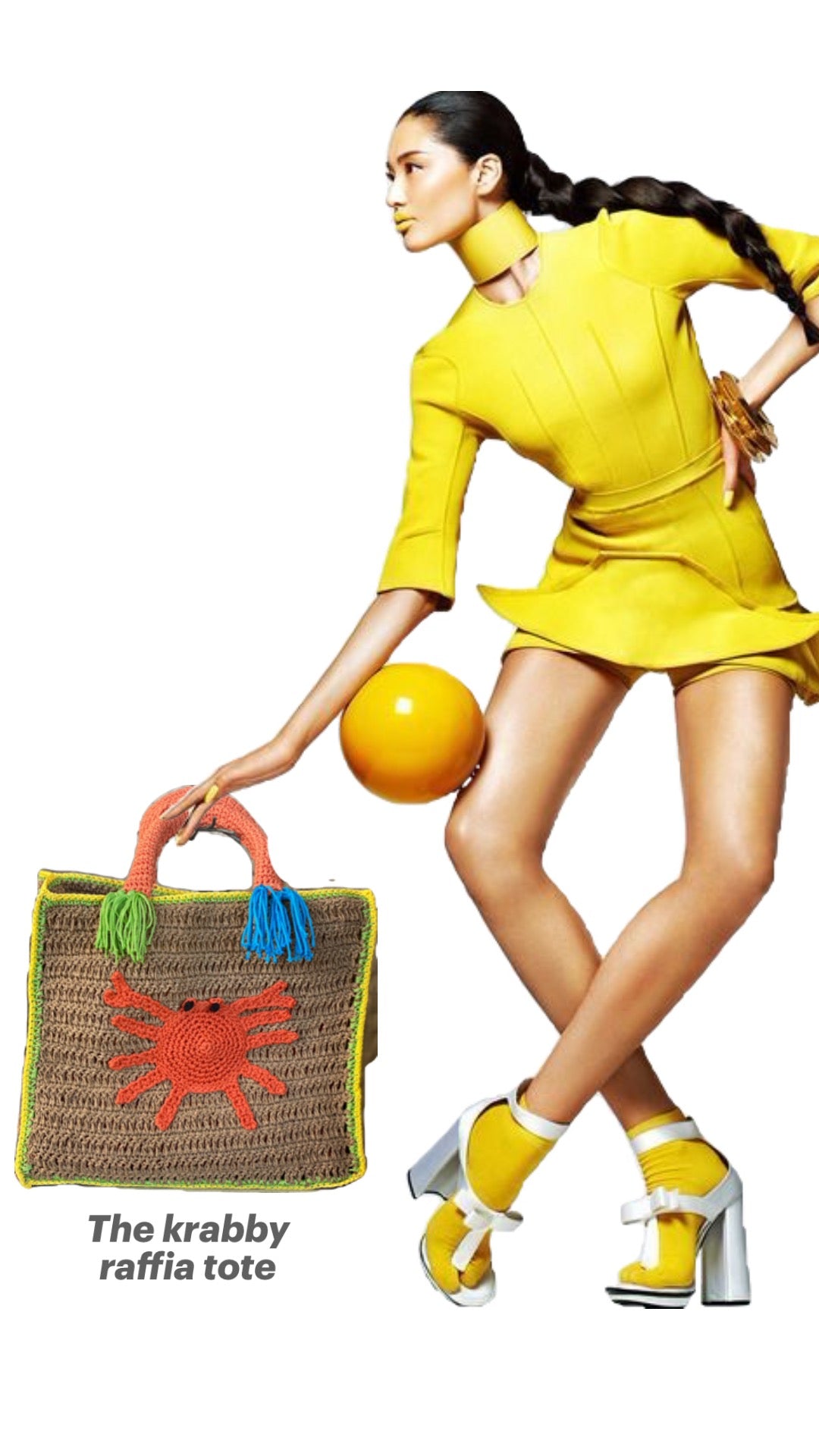The Krabby Raffia Tote Bag
