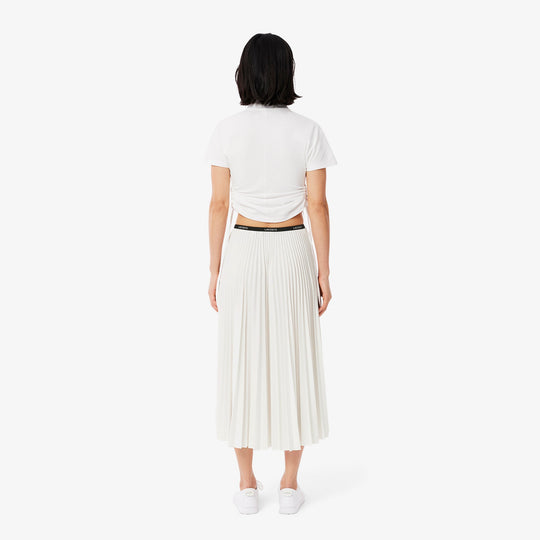 Long Pleated Elasticated Waist Skirt-JF1402