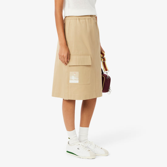 Straight Cut Twill Midi Skirt - JF9817