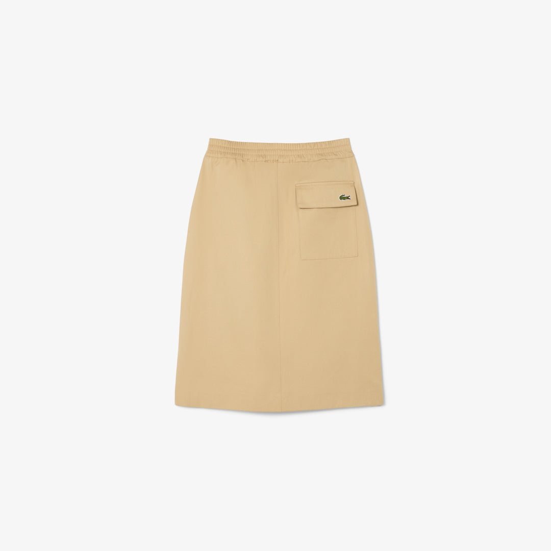 Straight Cut Twill Midi Skirt - JF9817