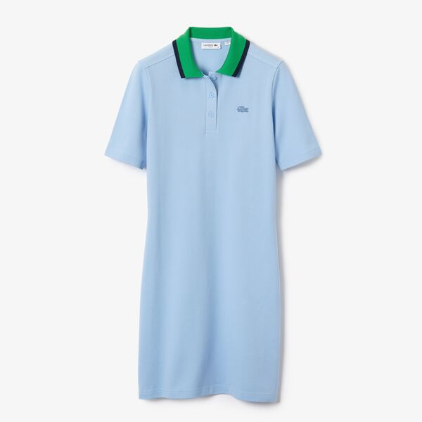 Women’s Contrast Collar Stretch Cotton Piqué Polo Dress