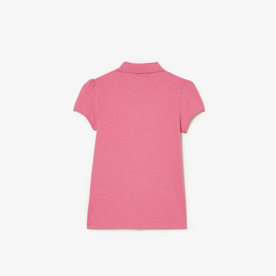 Girls' Lacoste Scalloped Collar Mini Pique Polo Shirt - Pj3594