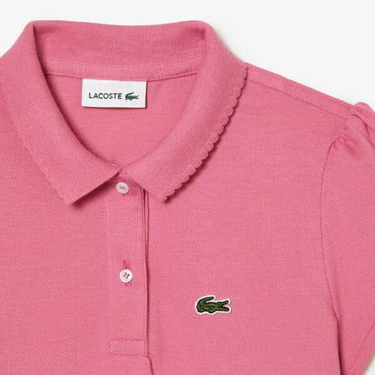 Girls' Lacoste Scalloped Collar Mini Pique Polo Shirt - Pj3594