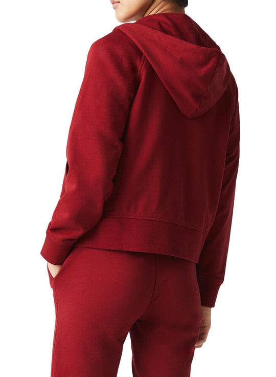 Women's Lacoste Hooded Organic Fleece Zippered Sweatshirt