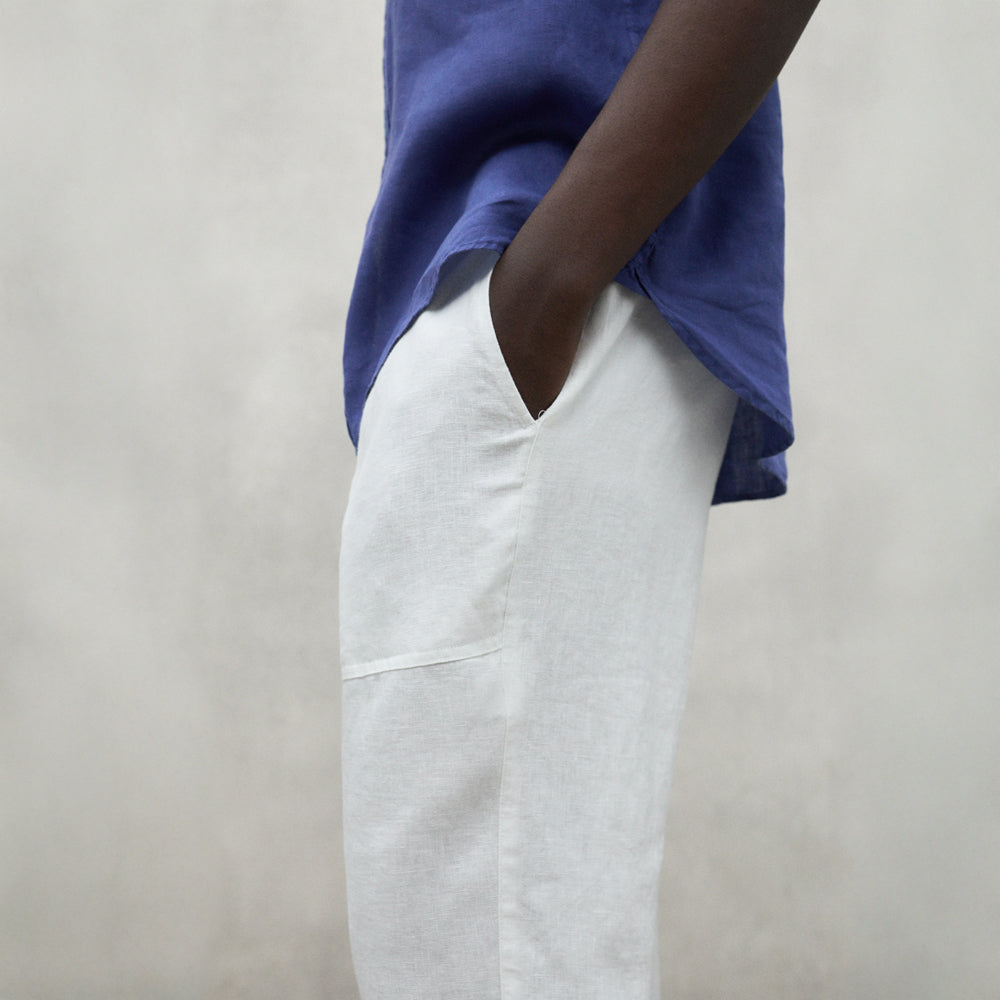 ECOALF OFF-WHITE ETHIC LINO PANTS FOR MEN