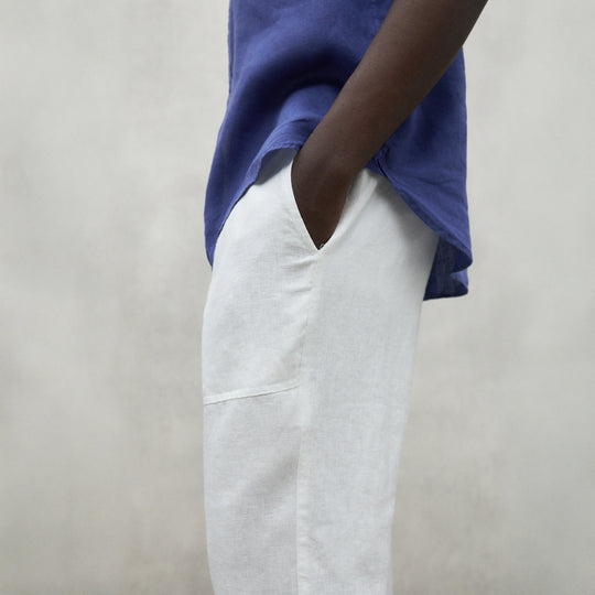 ECOALF OFF-WHITE ETHIC LINO PANTS FOR MEN
