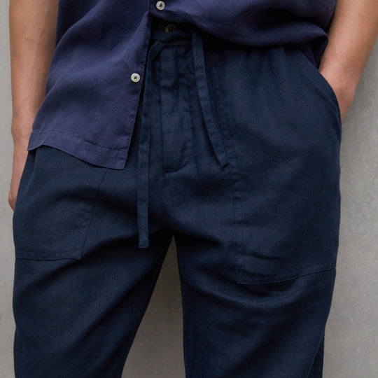 ECOALF DEEP NAVY ETHIC LINO PANTS FOR MEN