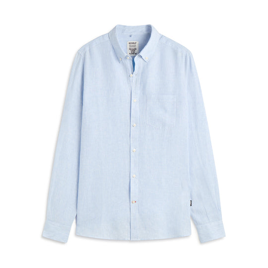 ECOALF SKY BLUE & WHITE STRIPED ADAN SHIRT FOR MEN