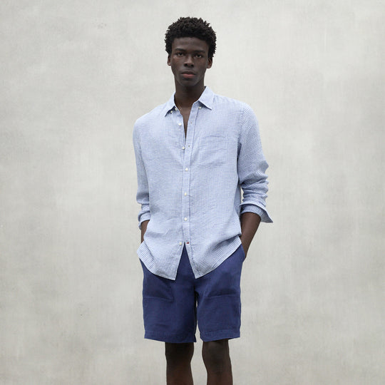 ECOALF BLUE CHECK ADAN SHIRT FOR MEN