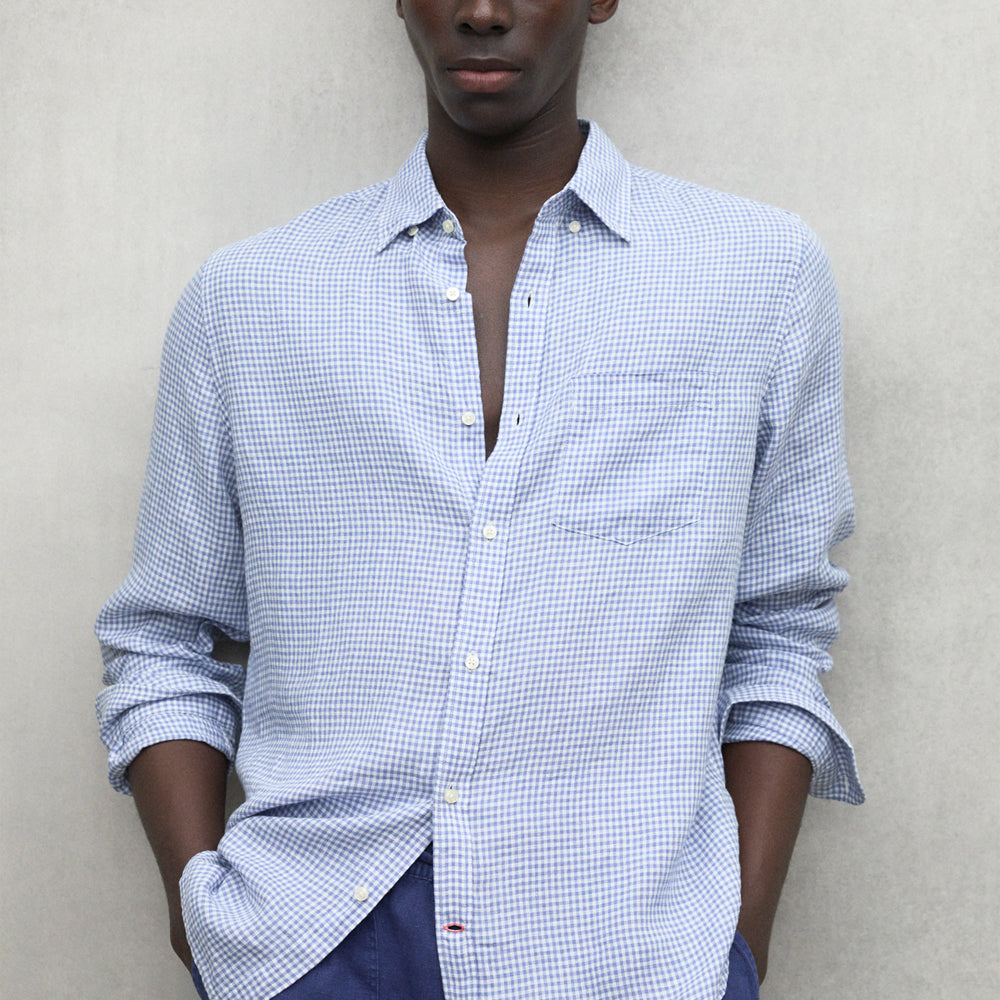 ECOALF BLUE CHECK ADAN SHIRT FOR MEN