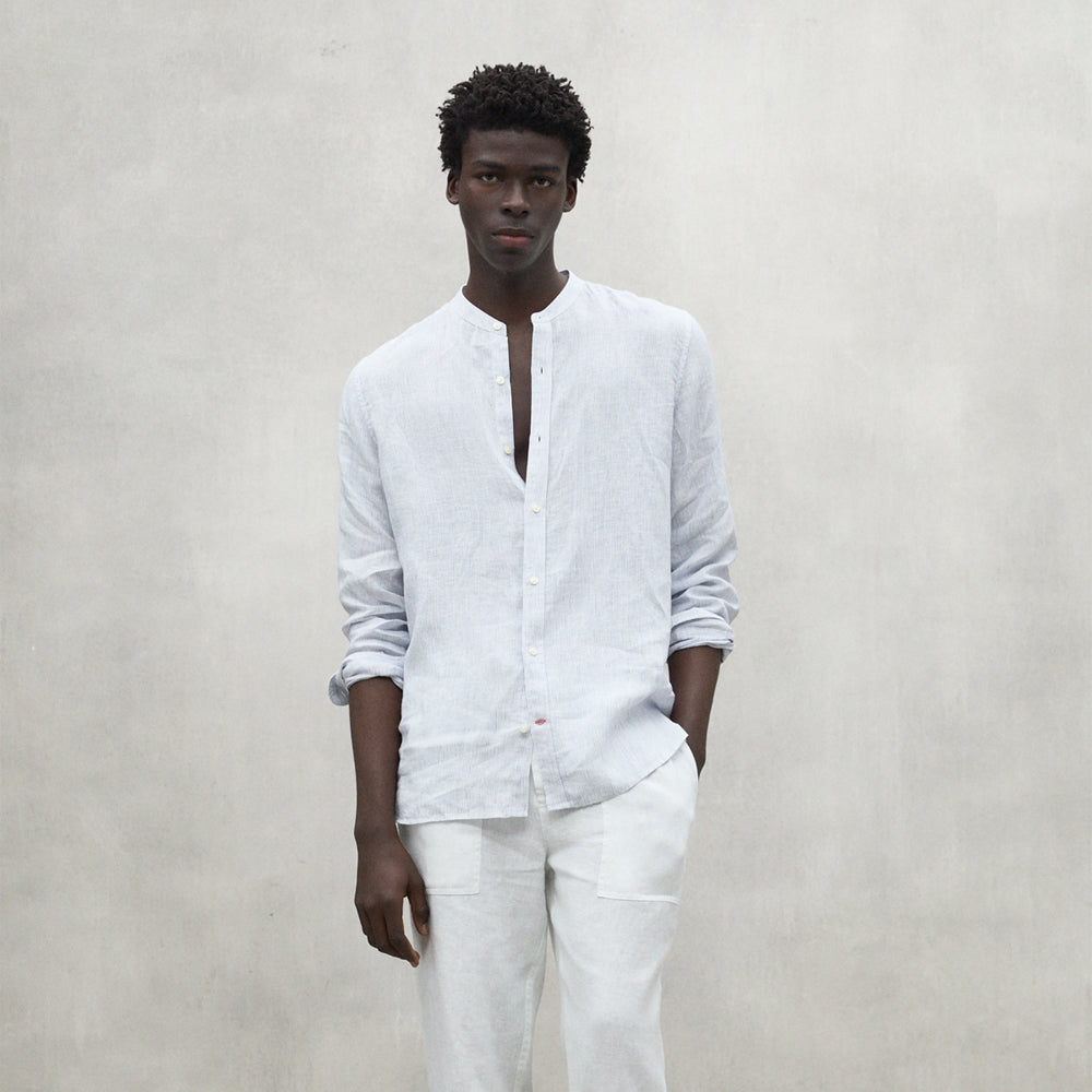 ECOALF WHITE BLUE DAVID SHIRT FOR MEN