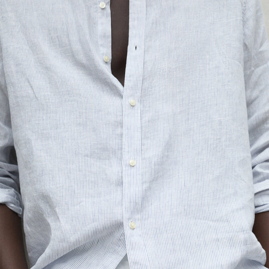 ECOALF WHITE BLUE DAVID SHIRT FOR MEN