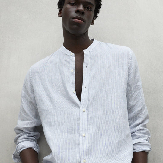 ECOALF WHITE BLUE DAVID SHIRT FOR MEN