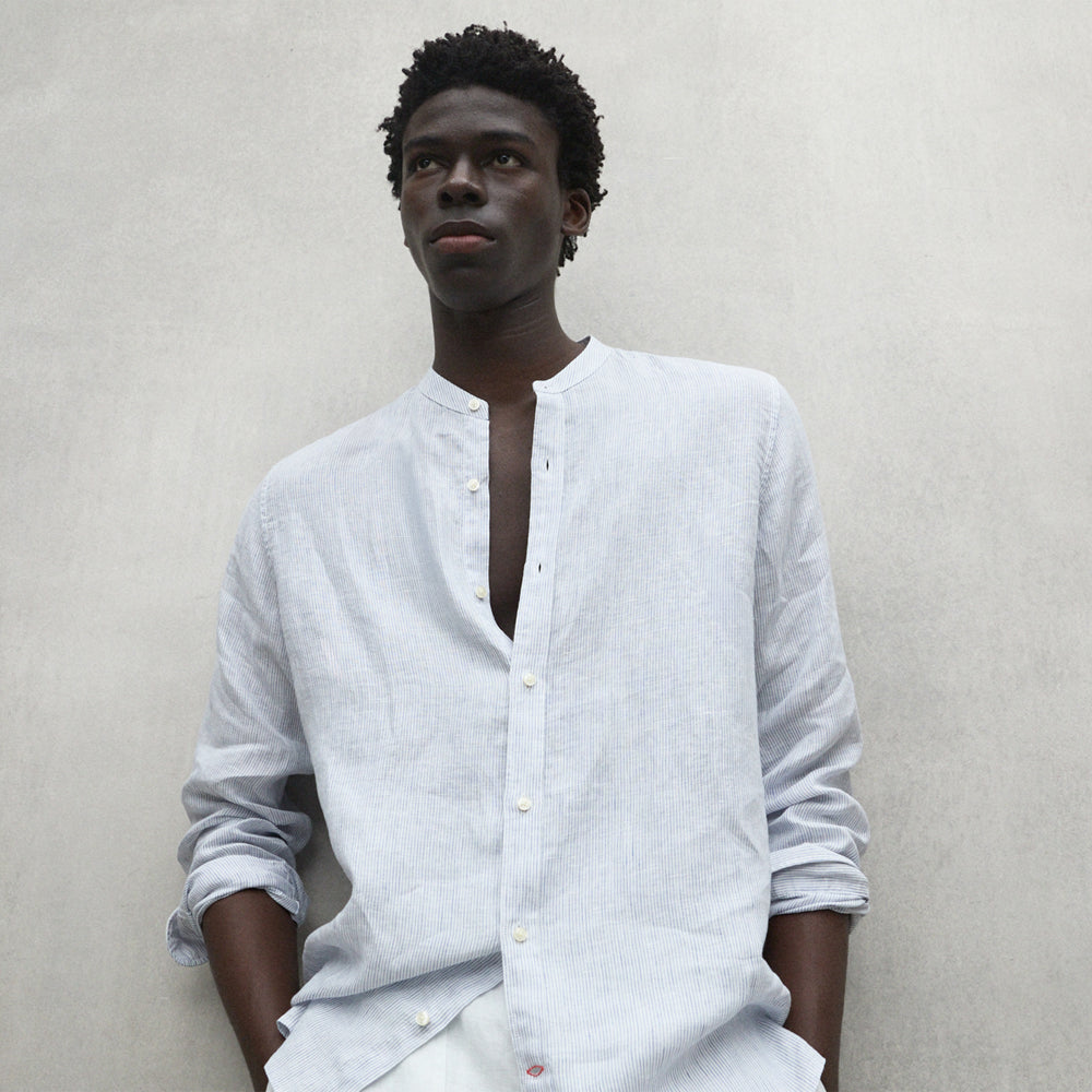 ECOALF WHITE BLUE DAVID SHIRT FOR MEN