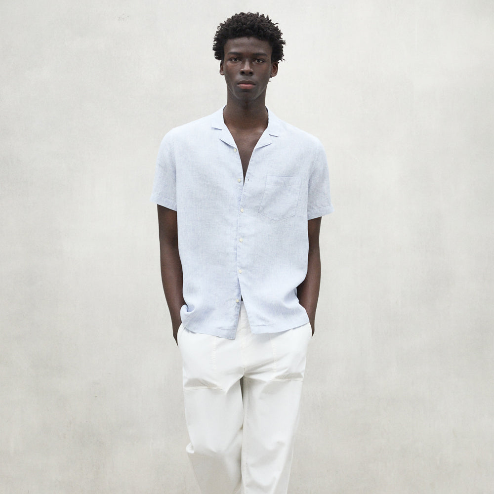 ECOALF WHITE/NAVY SUTAR SHIRT FOR MEN - MYHOLDAL LEBANON