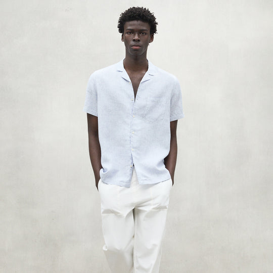 ECOALF WHITE/NAVY SUTAR SHIRT FOR MEN - MYHOLDAL LEBANON