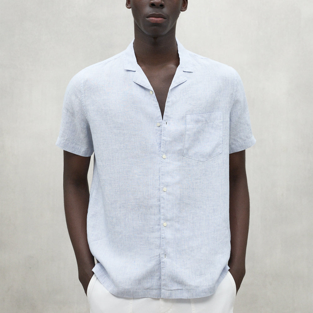 ECOALF WHITE/NAVY SUTAR SHIRT FOR MEN - MYHOLDAL LEBANON