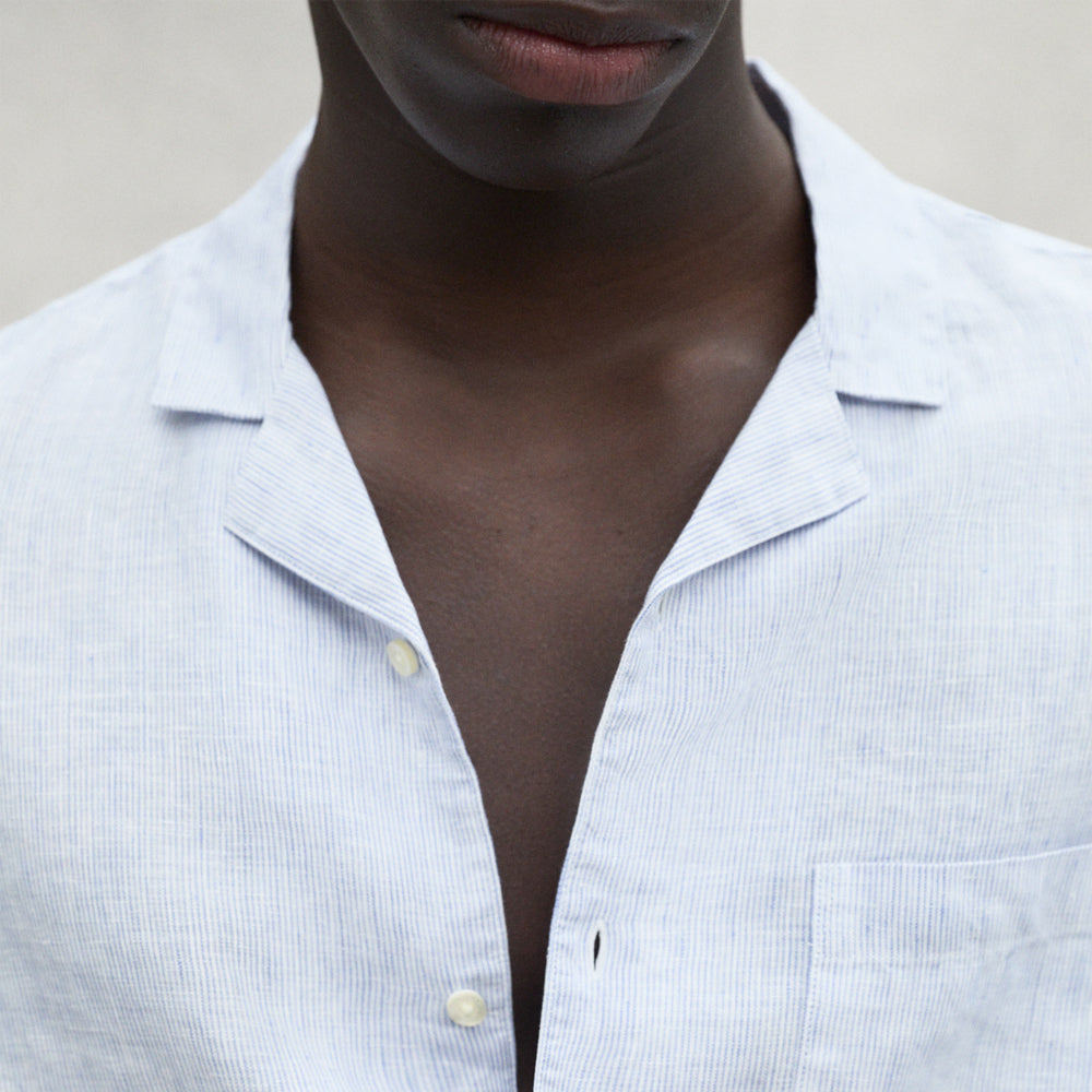 ECOALF WHITE/NAVY SUTAR SHIRT FOR MEN - MYHOLDAL LEBANON