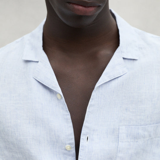 ECOALF WHITE/NAVY SUTAR SHIRT FOR MEN - MYHOLDAL LEBANON