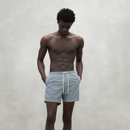 ECOALF BLUE GEOMETRIC PRINT BEQUIA SWIMSUIT FOR MEN