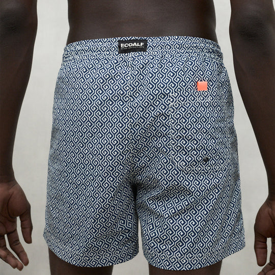 ECOALF BLUE GEOMETRIC PRINT BEQUIA SWIMSUIT FOR MEN