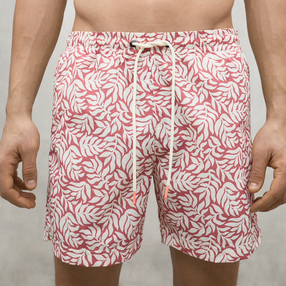 ECOALF RED LEAVES PRINT BEQUIA SWIMSUIT FOR MEN - MYHOLDAL LEBANON