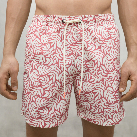 ECOALF RED LEAVES PRINT BEQUIA SWIMSUIT FOR MEN - MYHOLDAL LEBANON