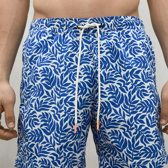 ECOALF BLUE LEAVES PRINT BEQUIA SWIMSUIT FOR MEN