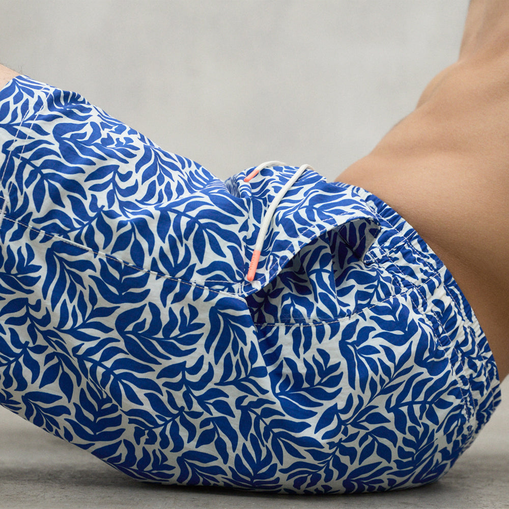 ECOALF BLUE LEAVES PRINT BEQUIA SWIMSUIT FOR MEN