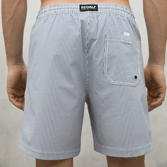 ECOALF BLUE STRIPES PRINT OYAMBRE SWIMSUIT FOR MEN