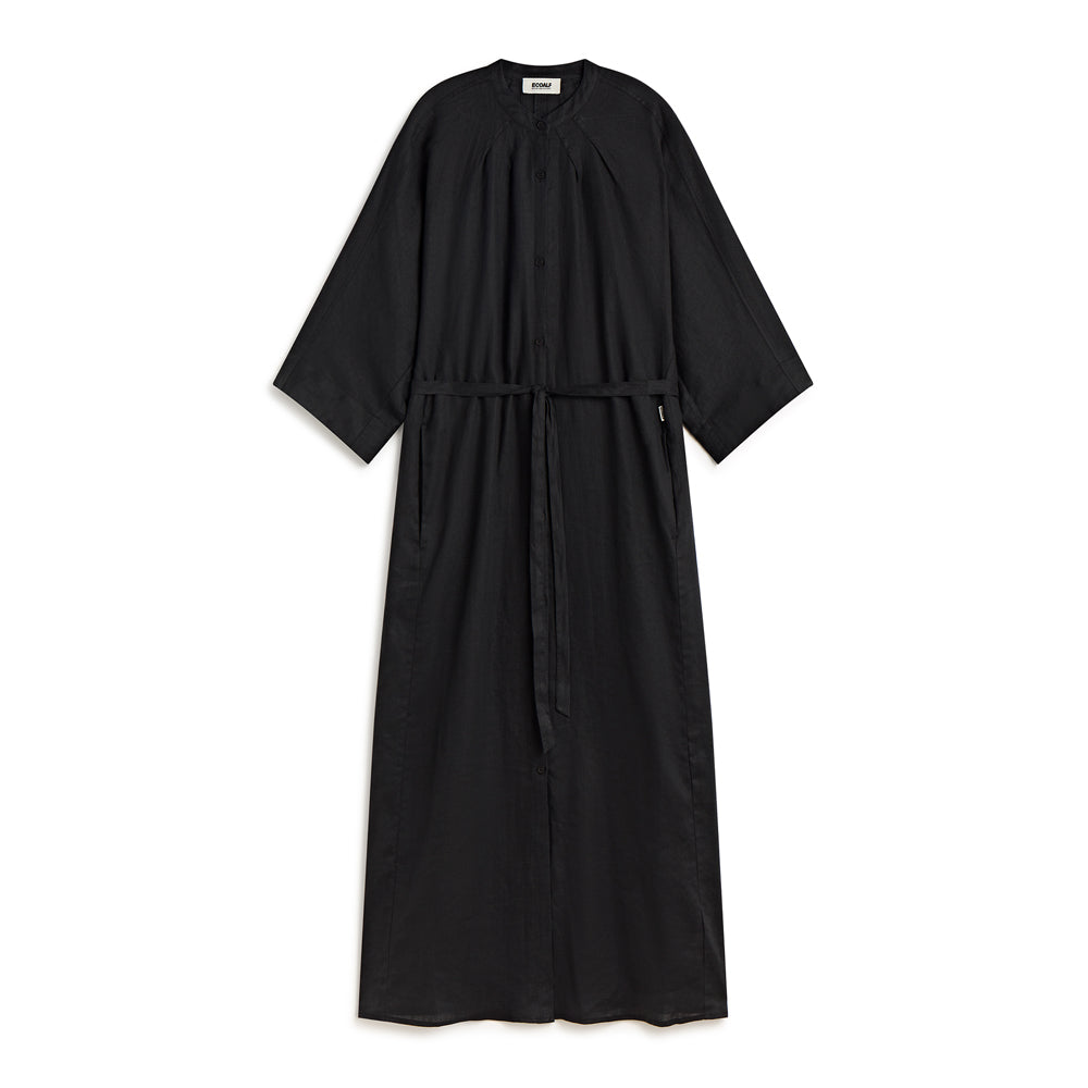 ECOALF BLACK LEA LONG DRESS FOR WOMEN