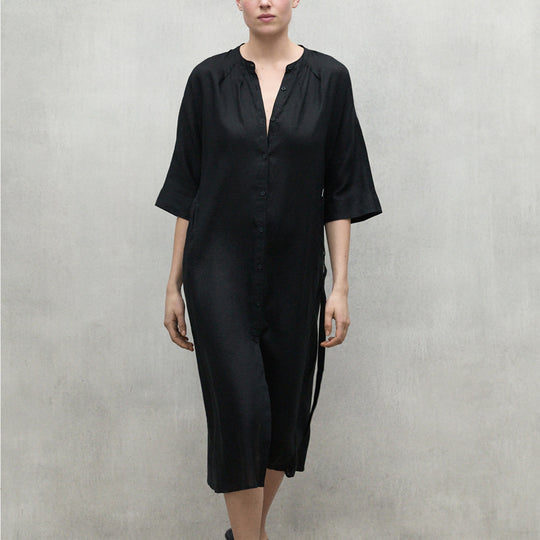 ECOALF BLACK LEA LONG DRESS FOR WOMEN