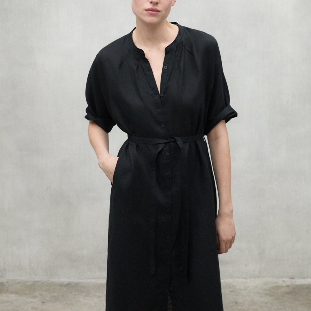 ECOALF BLACK LEA LONG DRESS FOR WOMEN