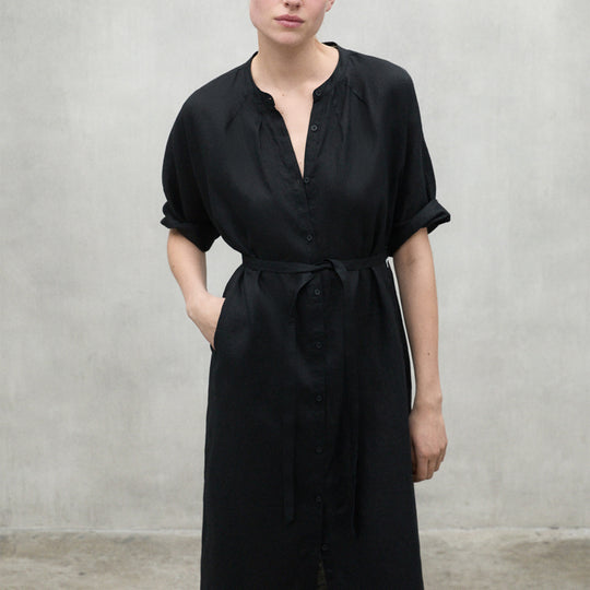 ECOALF BLACK LEA LONG DRESS FOR WOMEN