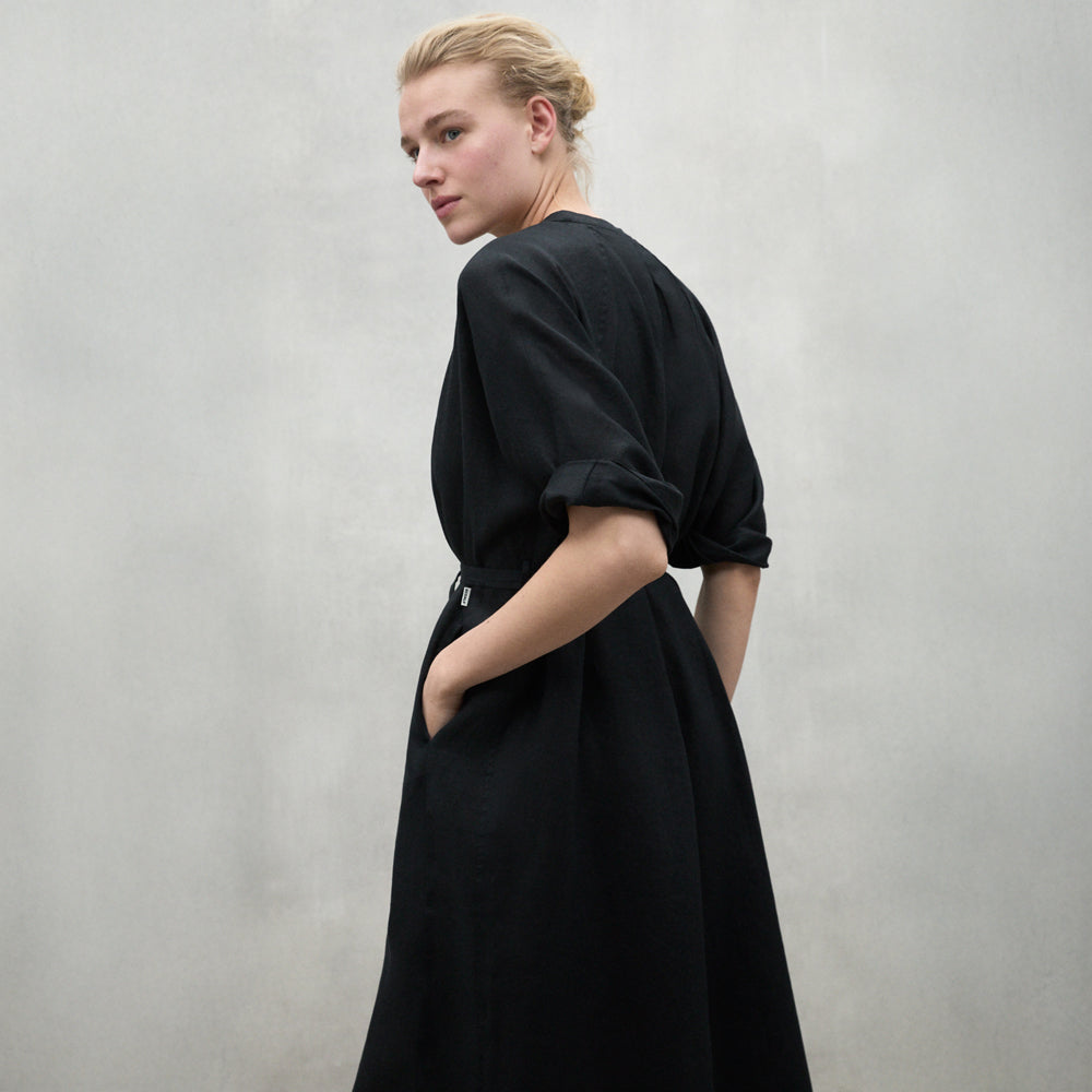 ECOALF BLACK LEA LONG DRESS FOR WOMEN